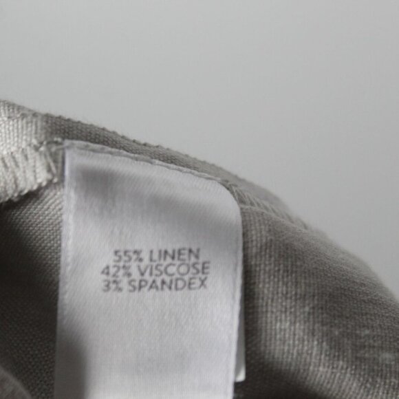 ✨2/$20 J.Jill Stretch Linen Button Hem Ankle Pants Beige Tan Size Medium H12610 - Picture 10 of 12